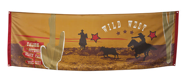 Wild West Banner - 1 stk (220 x 74 cm) | Det vilde vesten Bannere - Temashop