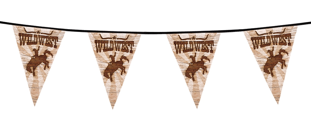 Wild West Vimpelguirlande - 1 stk (6 m) | Det vilde vesten Guirlander - Temashop