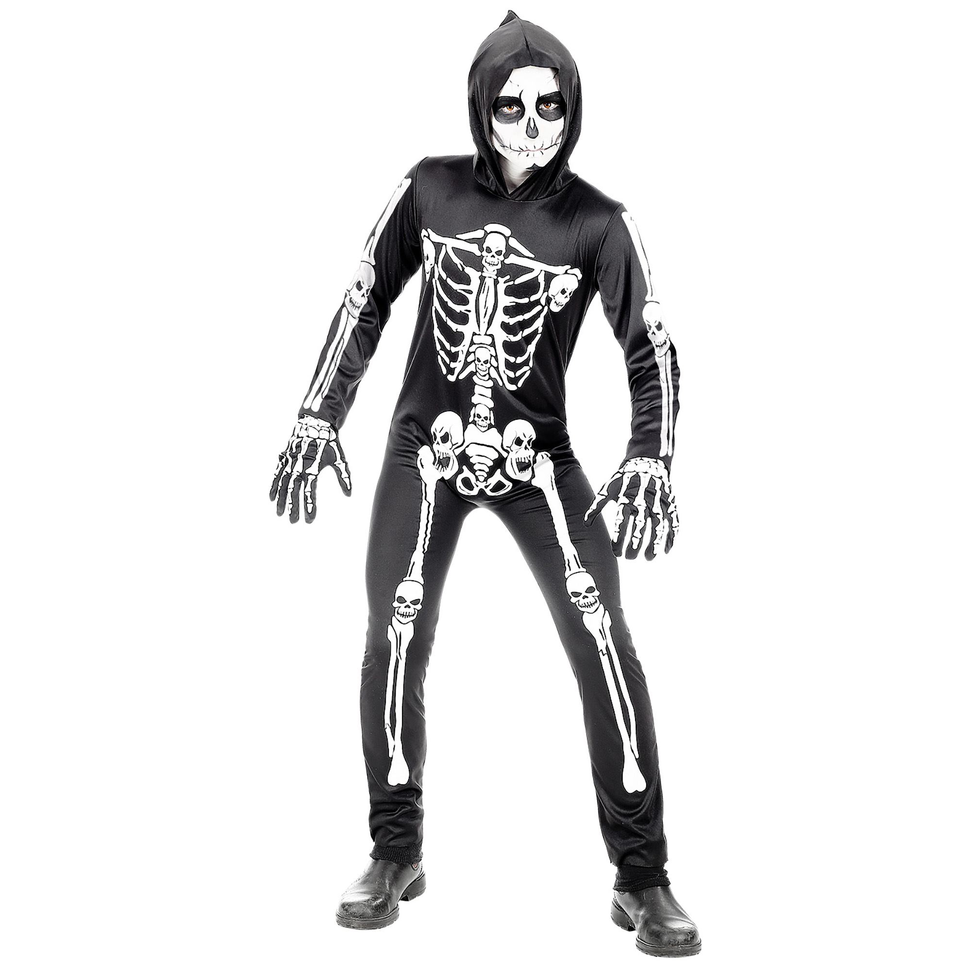 Skelet Børnekostume - Halloween kostume til børn i størrelserne 92-170 | Skelet udklædning til børn - Temashop