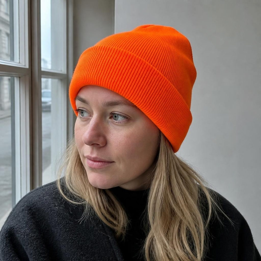 Neon Beanie Hue Orange | UV / Neon Hat / Hue / Hjelm - Hovedtilbehør - Temashop