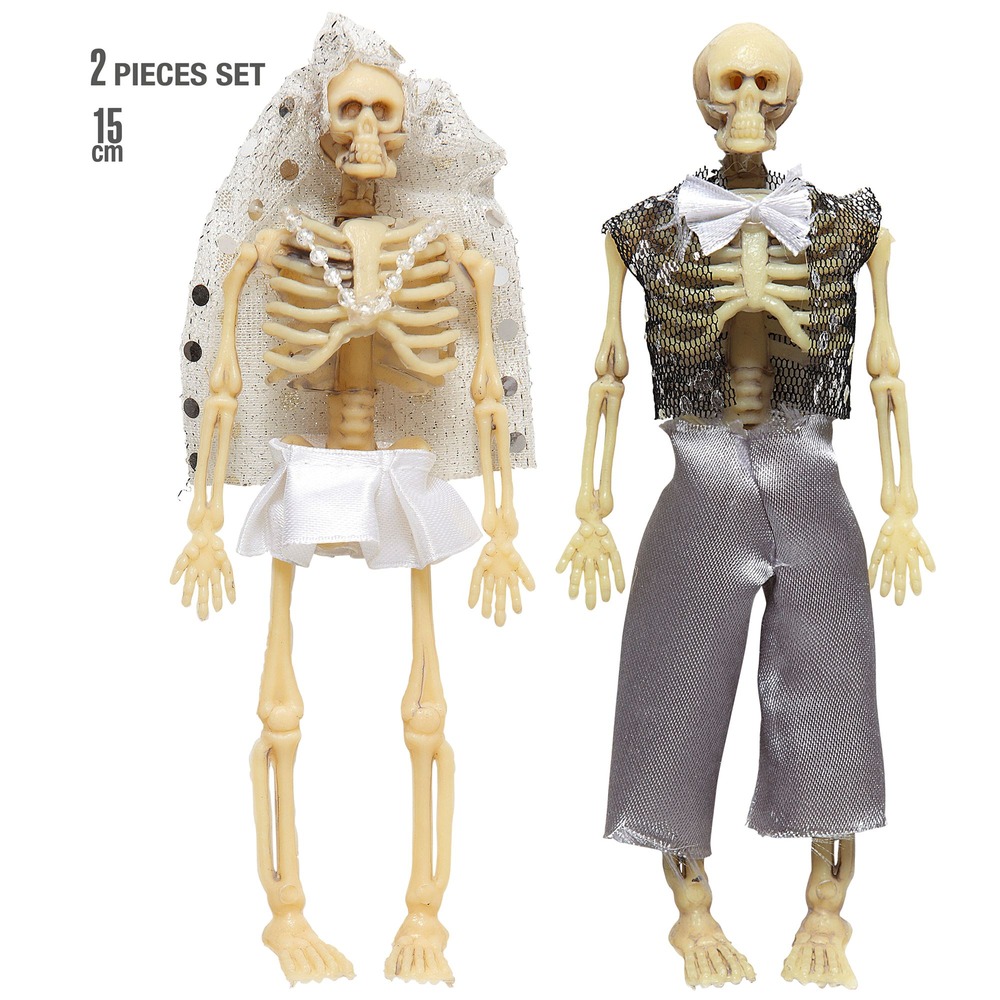 Skeletbrudepar Halloweenpynt