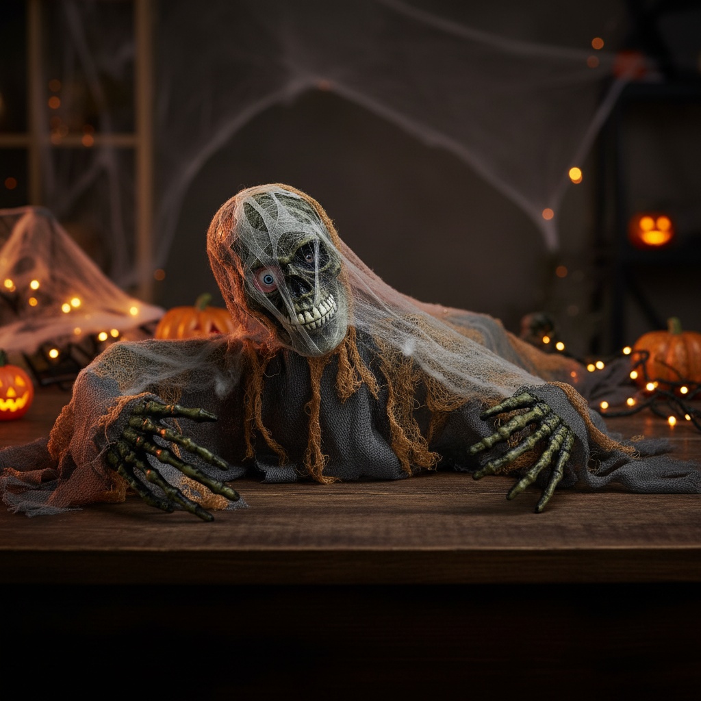 Grinende Zombie Med Bevægelse & Lys