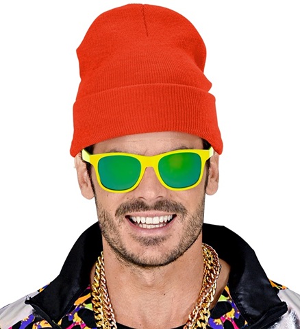Hip Hop Beanie Rød | 80'erne Totally Hat / Hue / Hjelm - Hovedtilbehør - Temashop