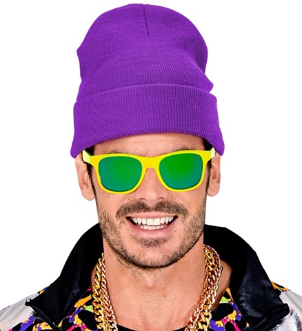 Hip Hop Beanie Lilla | 80'erne Totally Hat / Hue / Hjelm - Hovedtilbehør - Temashop
