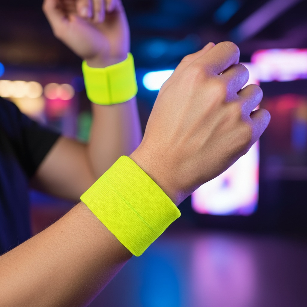 Neon UV Armbånd Gul | 80'erne Totally Armbånd - Beklædning - Temashop