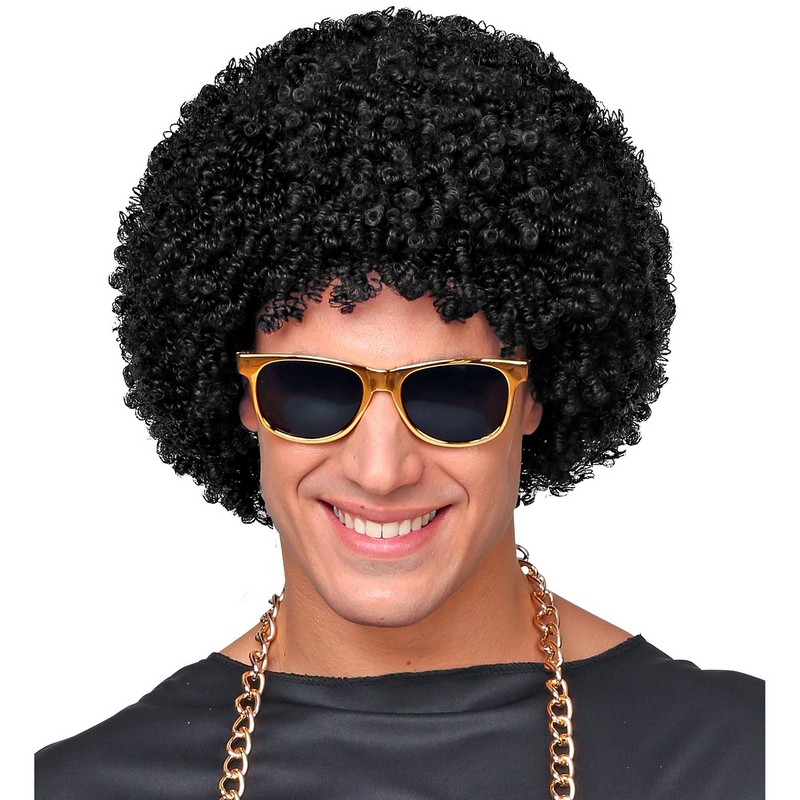 70'er Afro Paryk Sort | 70'erne Disco Paryk - Hovedtilbehør - Temashop