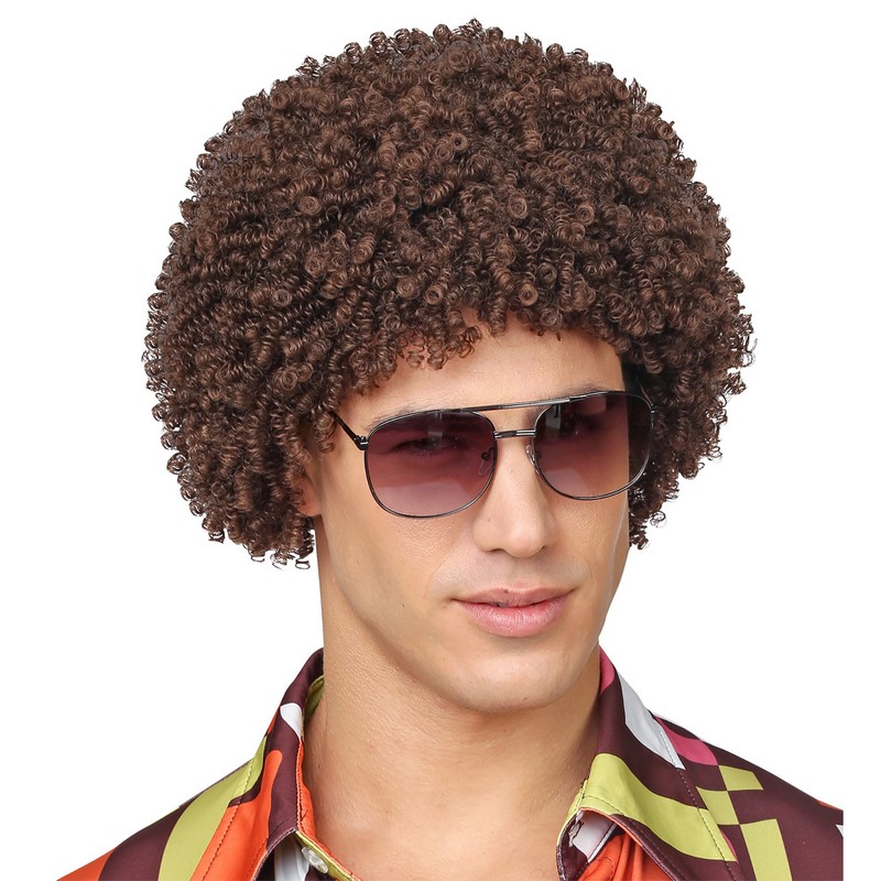 70'er Afro Paryk Brun | 70'erne Disco Paryk - Hovedtilbehør - Temashop
