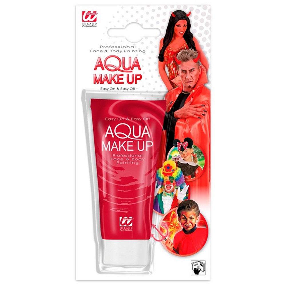 Aqua Ansigtsmaling Tube Rød (30 ml) | Rødt tema Sminke / Makeup - Makeup / Negle - Temashop