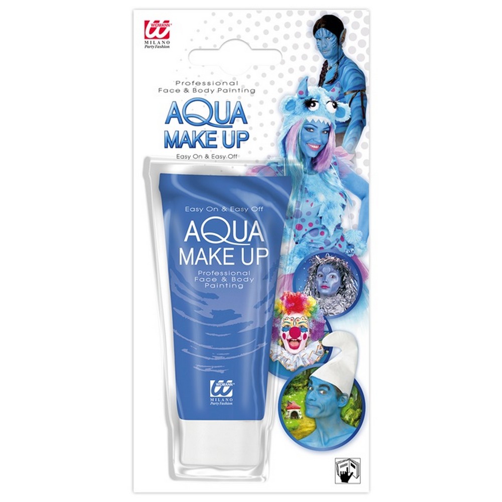 Aqua Ansigtsmaling Tube Blå (30 ml) | Blåt tema Sminke / Makeup - Makeup / Negle - Temashop