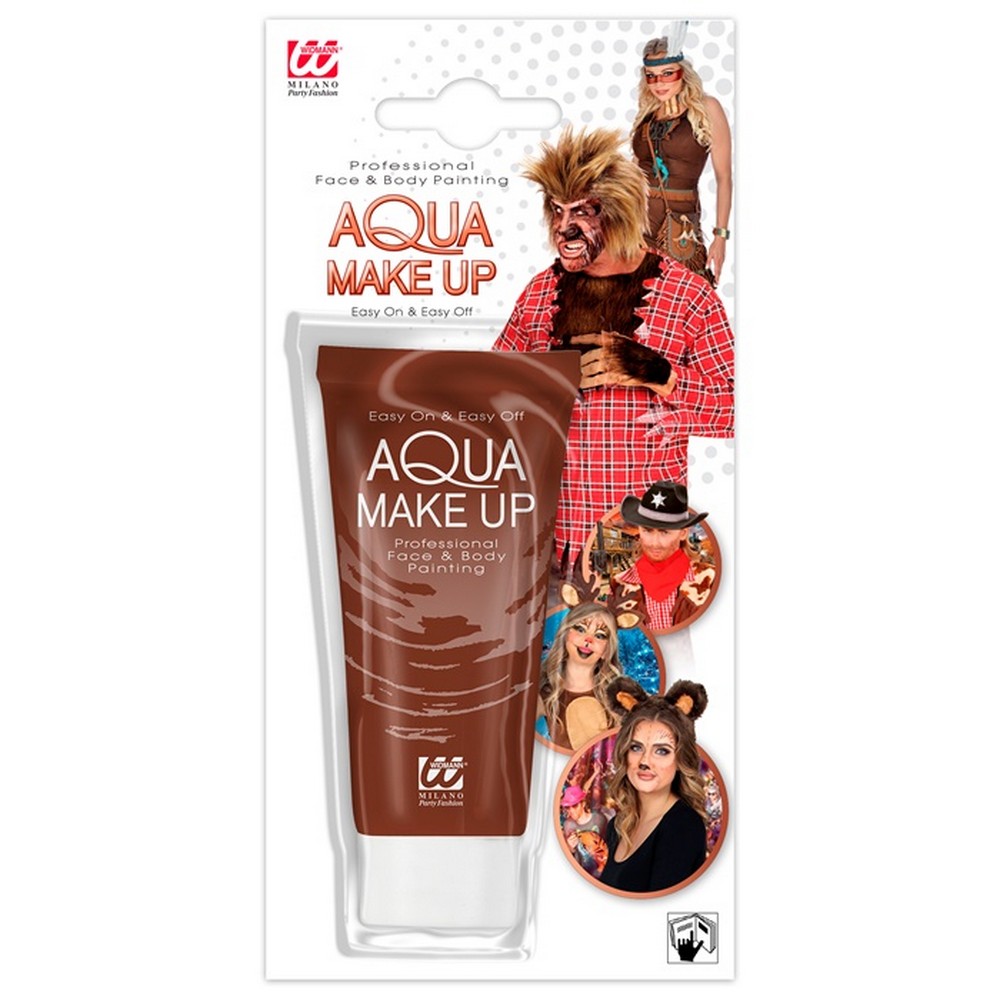 Aqua Ansigtsmaling Tube Brun (30 ml) | Brun Tema Sminke / Makeup - Makeup / Negle - Temashop