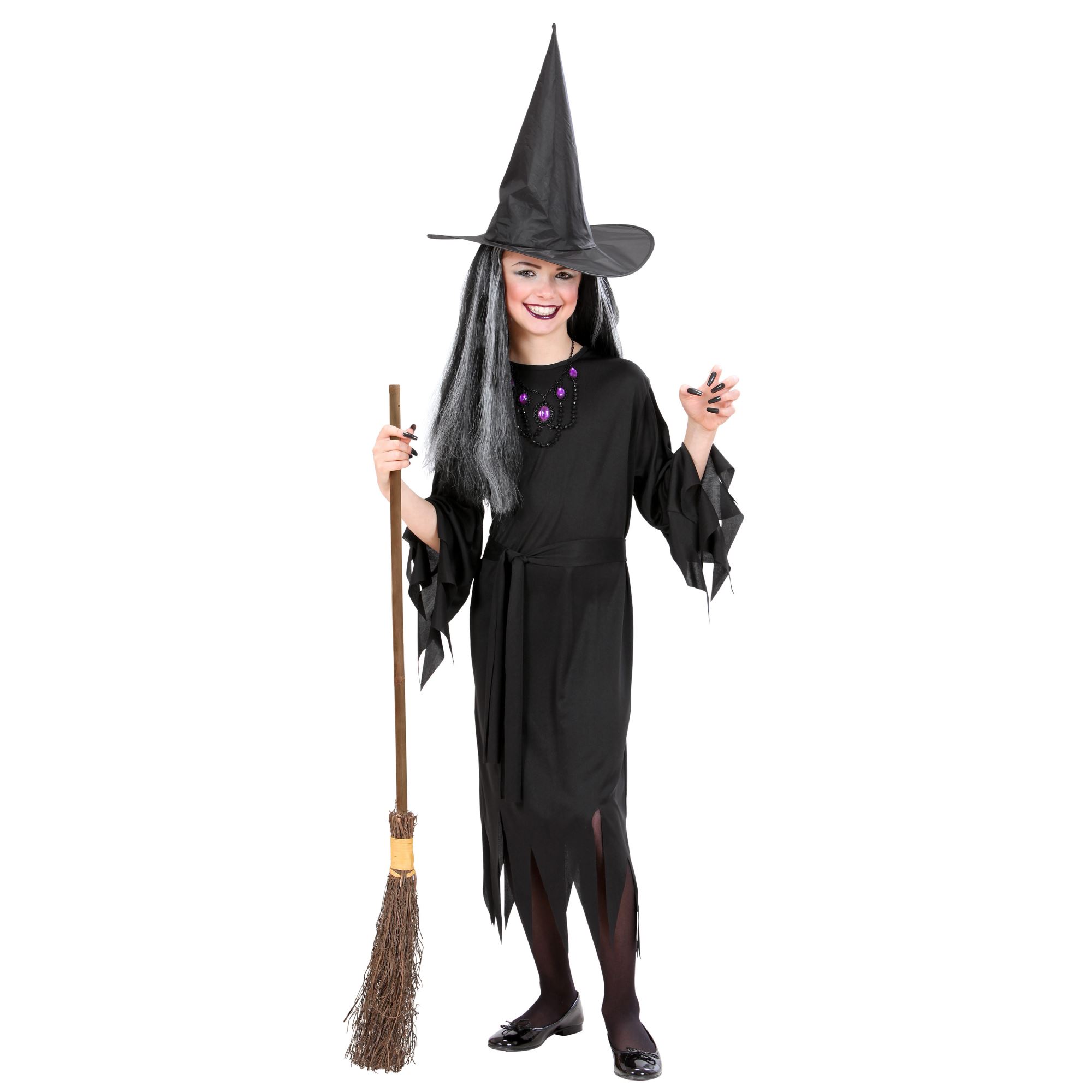Heksepige Børnekostume - Halloween kostume til børn i størrelserne 92-170 | Heks udklædning til børn - Temashop
