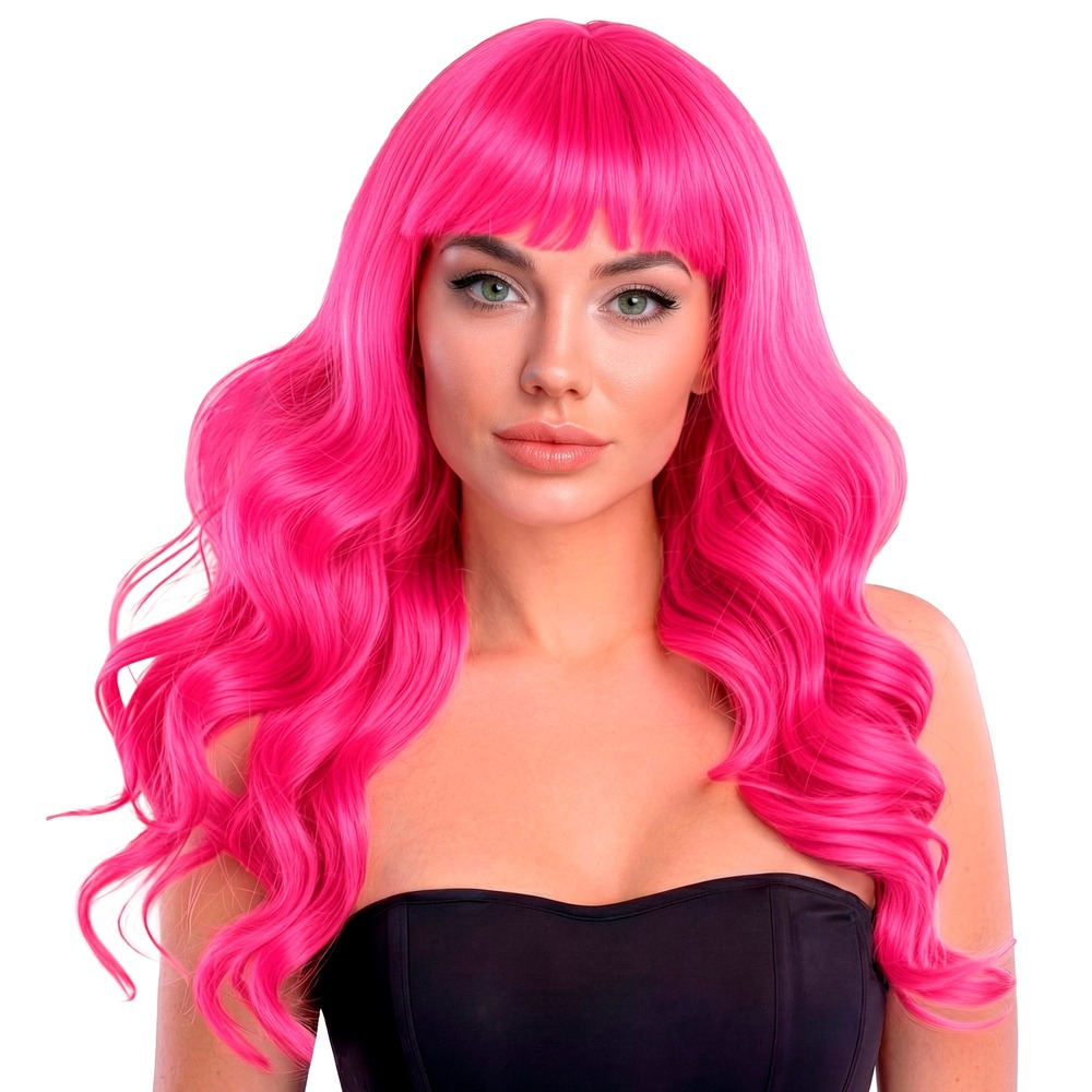 Bella Paryk Lyserød | Pink tema Paryk - Hovedtilbehør - Temashop