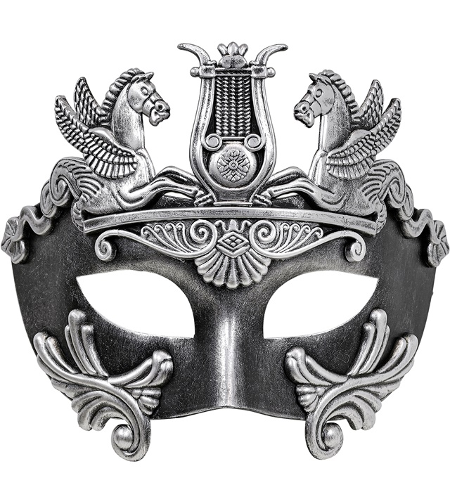 Pegasus Øjenmaske Sølv | Græsk mytologi Maske - Hovedtilbehør - Temashop