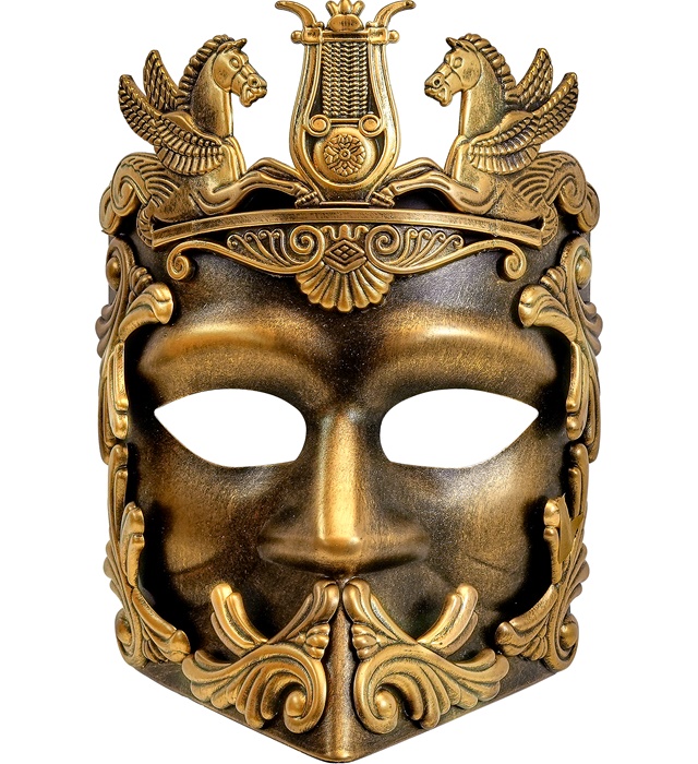 Pegasus Gladiator Maske Guld