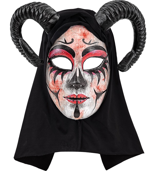 Dæmoninde Hættemaske Sort