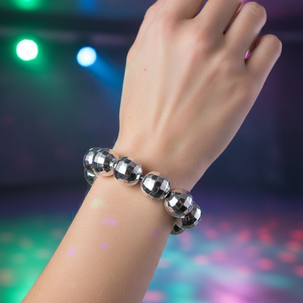 Diskokugle Armbånd | 70'erne Disco Armbånd - Beklædning - Temashop