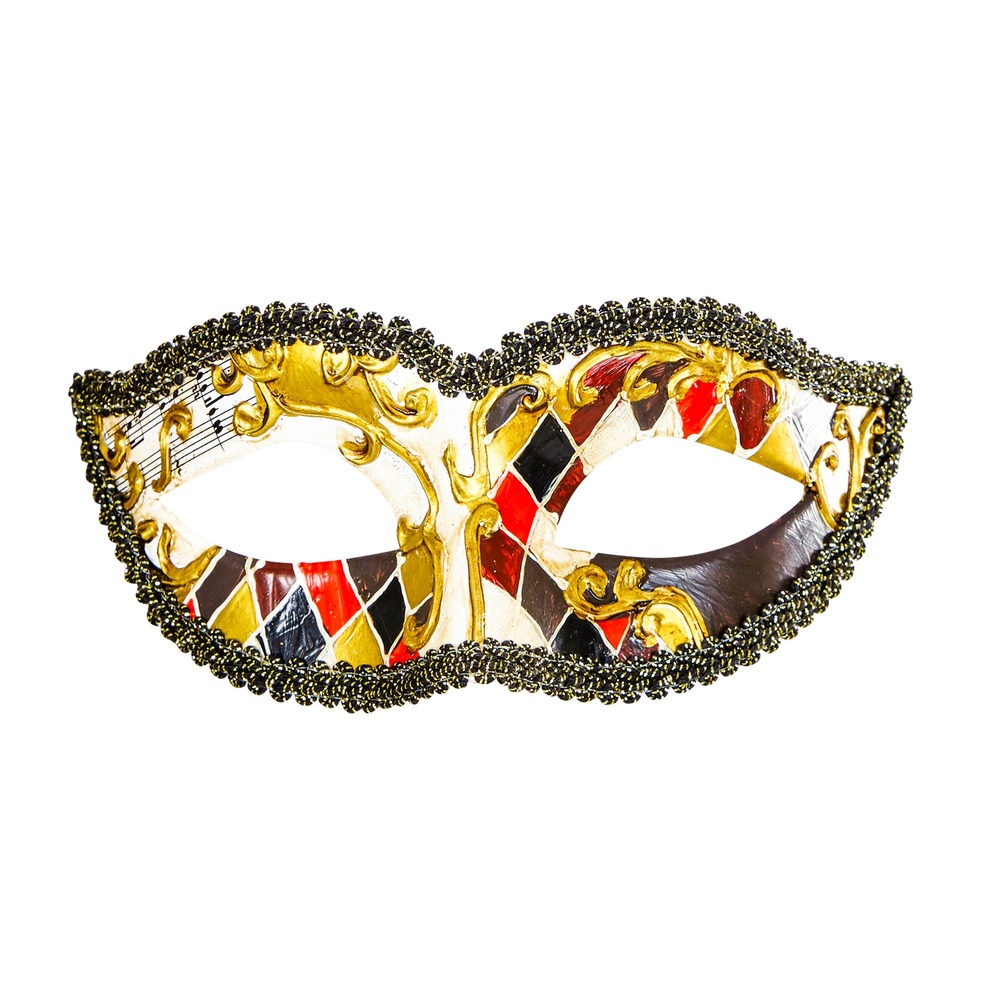 Venetiansk Harlekin Øjenmaske | Harlequin Maske - Hovedtilbehør - Temashop
