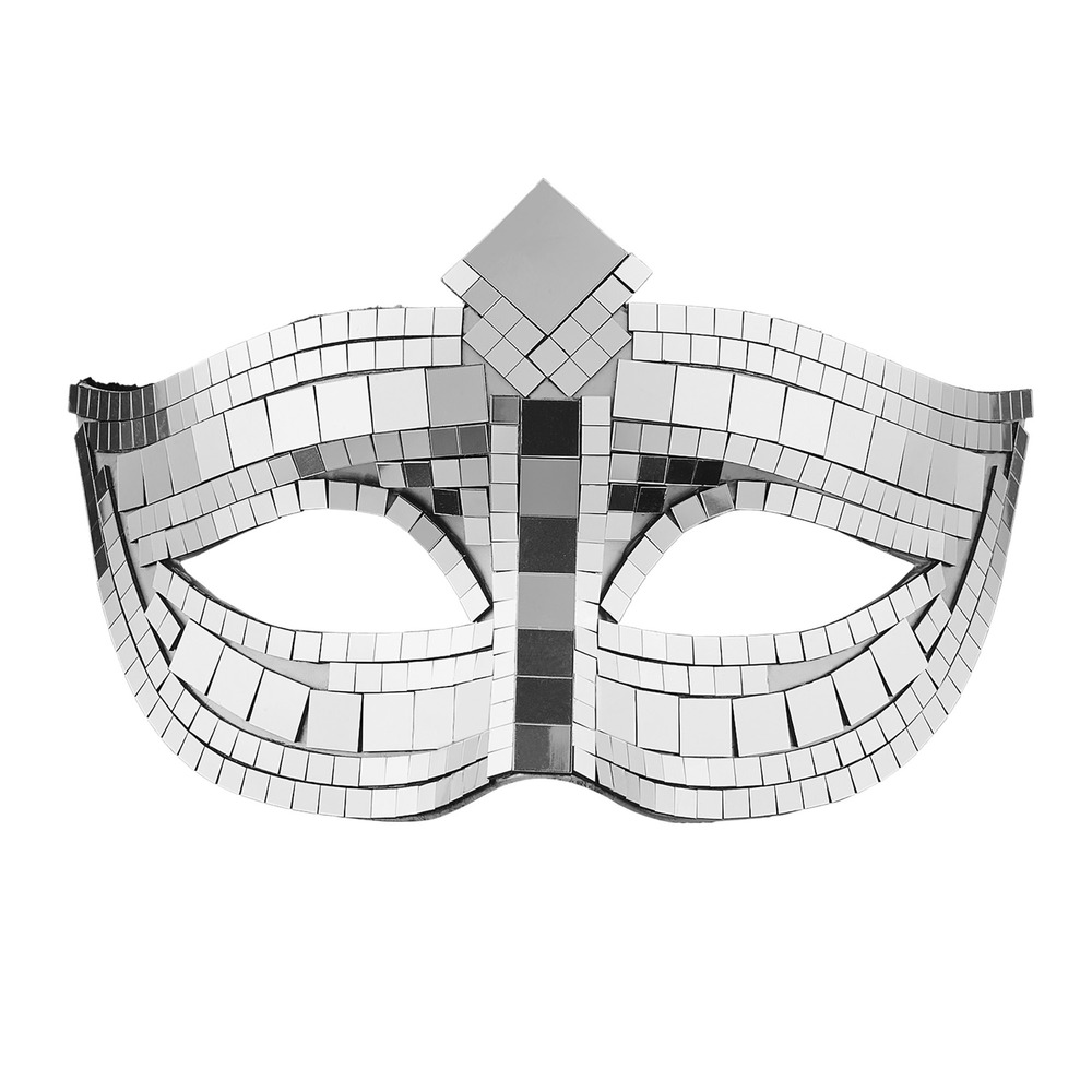 Disco Øjenmaske Sølv | 70'erne Disco Maske - Hovedtilbehør - Temashop