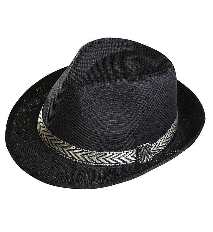 Panama Fedora Sort | 20'erne Gangster Hat / Hue / Hjelm - Hovedtilbehør - Temashop