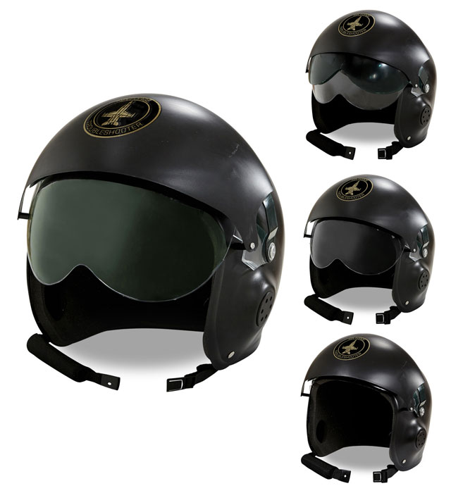 Jagerpilot Hjelm Sort | Pilot Hat / Hue / Hjelm - Hovedtilbehør - Temashop