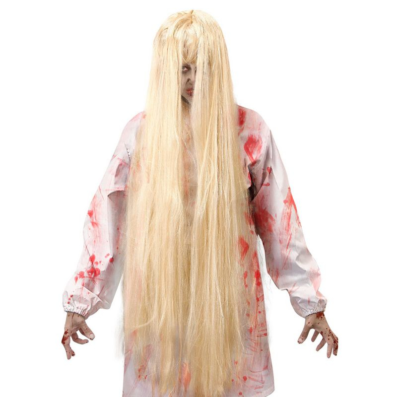 Samara Halloween Paryk Blond (100 cm) | The Ring Paryk - Hovedtilbehør - Temashop