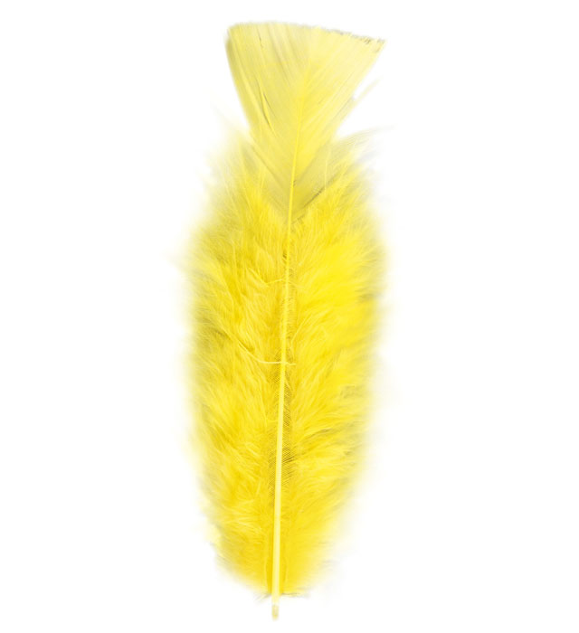 Strudsefjer Gul (10 cm) | Karneval Fjer - Stof & DIY - Temashop