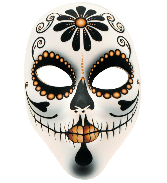 Dia de los Muertos Maske Sort/Orange