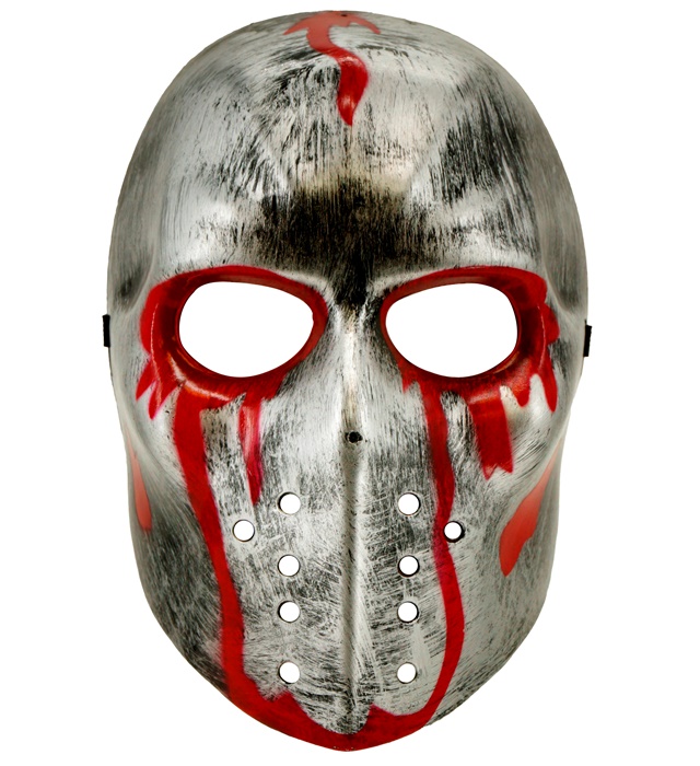 Blodig Hockeymaske Sølv/Rød