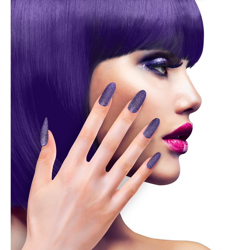 Glitter Negle Lilla | Lilla tema Negle / Neglelak - Makeup & Negle - Temashop