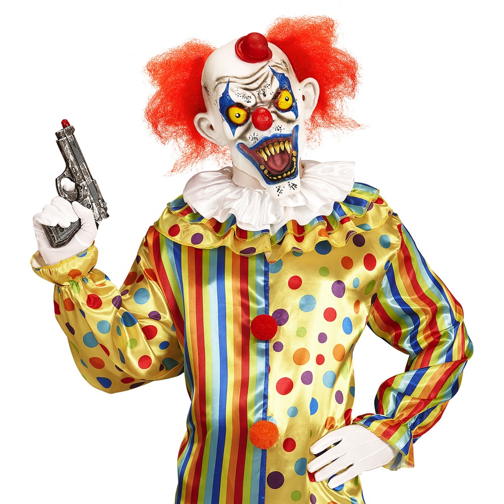 Horror Klovn Latexmaske Med Hår & Hat | Horror Clown Maske - Hovedtilbehør - Temashop