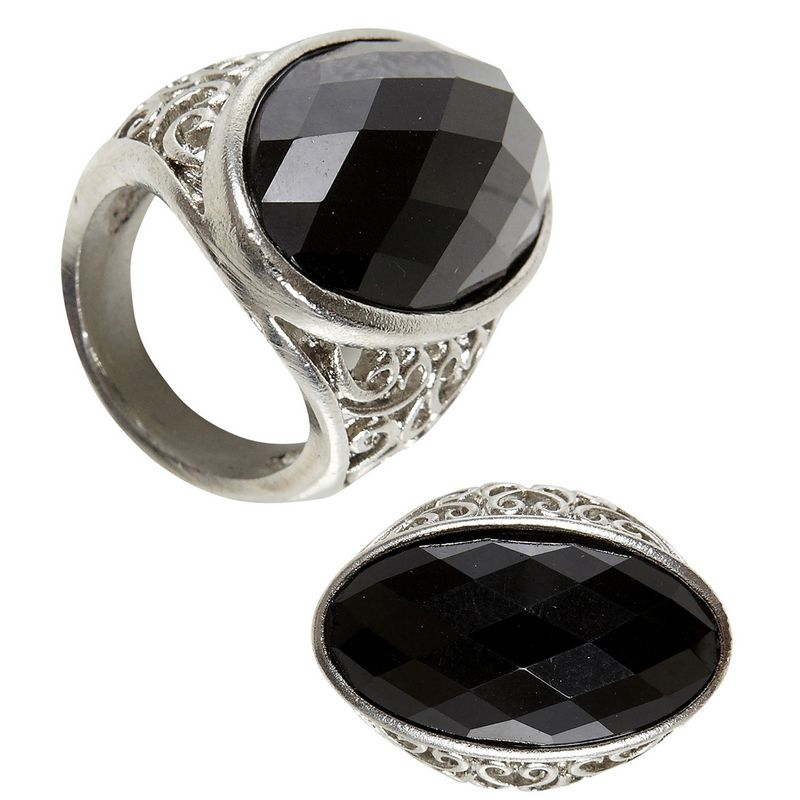 Juvelring Sort/Sølv | Gotisk Ringe - Smykker - Temashop