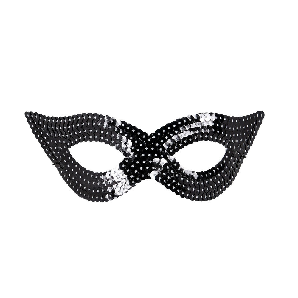 Sort Paillet Øjenmaske | Karneval Maske - Hovedtilbehør - Temashop