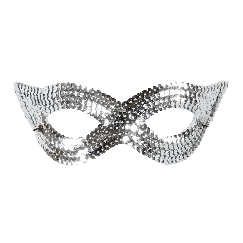 Paillet Øjenmaske Sølv | Karneval Maske - Hovedtilbehør - Temashop