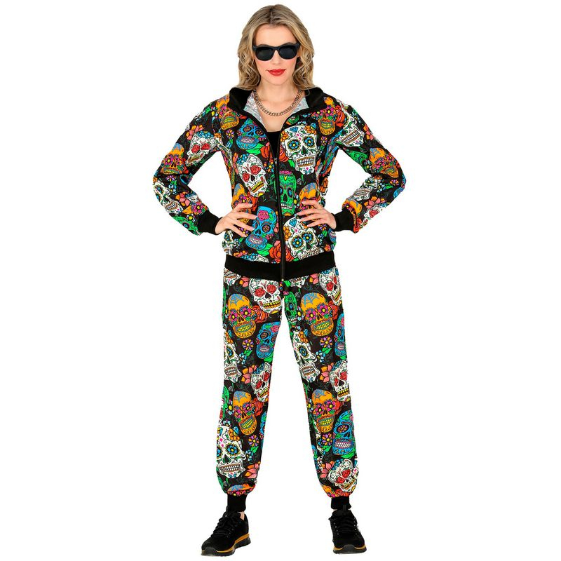 Día De Los Muertos Træningsdragt Kostume - Halloween kostume til voksne i størrelserne S-XL | Day of the Dead - Temashop