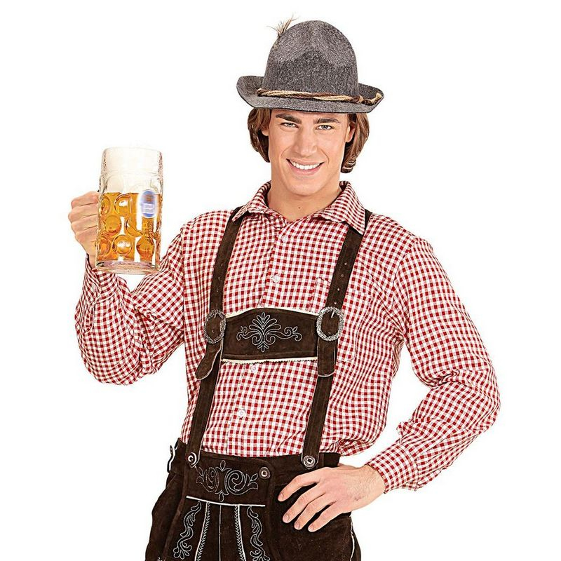 Rødternet Skjorte - Anledninger kostume til voksne i størrelserne S-XL | Oktoberfest kostume til mænd - Temashop