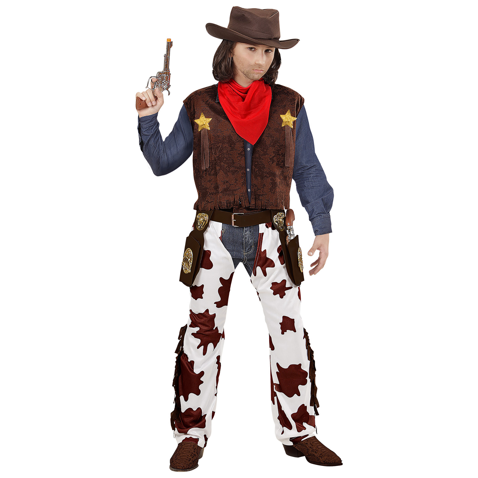 Amerikansk Cowboy Børnekostume - Historisk kostume til børn i størrelserne 104-170 | Det vilde vesten udklædning til børn - Temashop