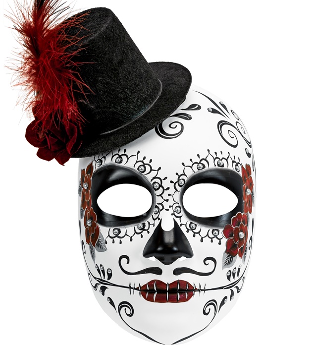 Dia de los Muertos Maske Sort/Rød