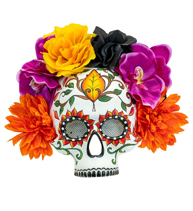 Blomster Sugar Skull Maske
