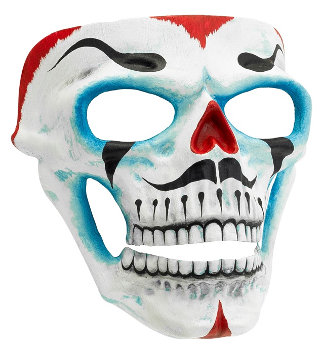 Dia de los Muertos Skeletmaske Blå/Rød