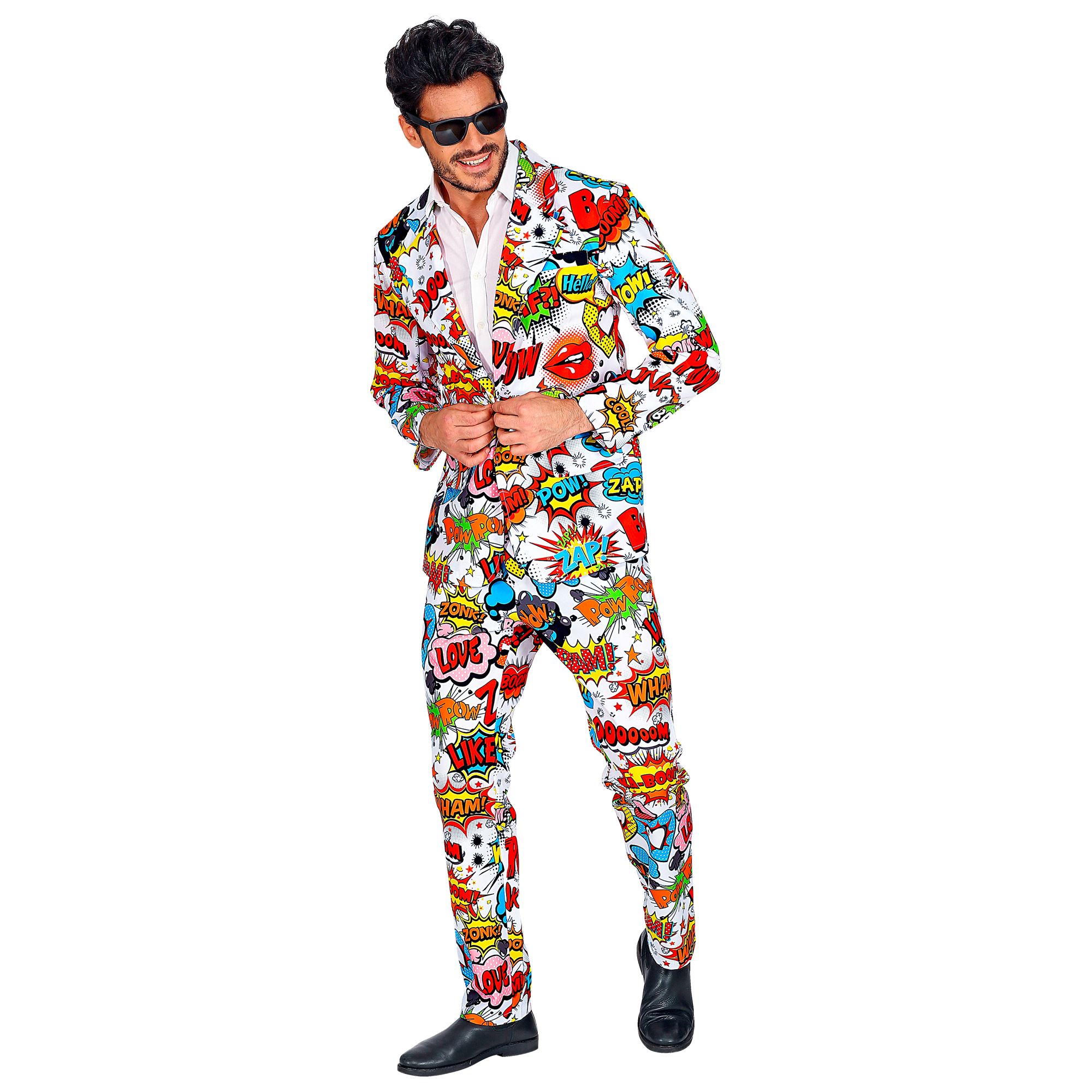 Pop-Art Jakkesæt - Årtier kostume til voksne i størrelserne S-XL | 50'erne Rock n' Roll kostume til mænd - Temashop