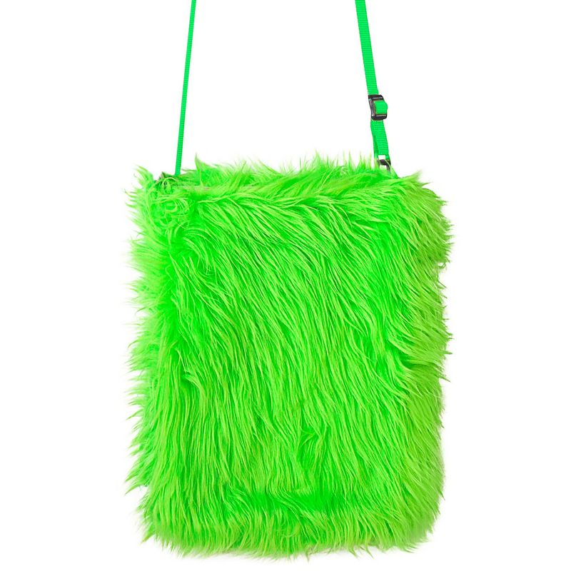 Plysset Taske Neongrøn | 80'erne Totally Taske / Pung - Kropstilbehør - Temashop