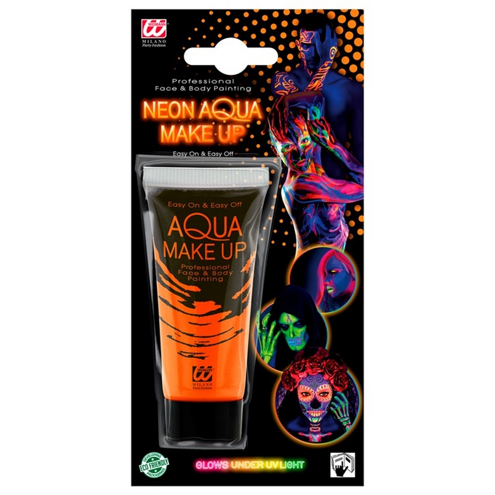 Neon Aqua Makeup Orange (30 ml) | UV / Neon Sminke / Makeup - Makeup / Negle - Temashop