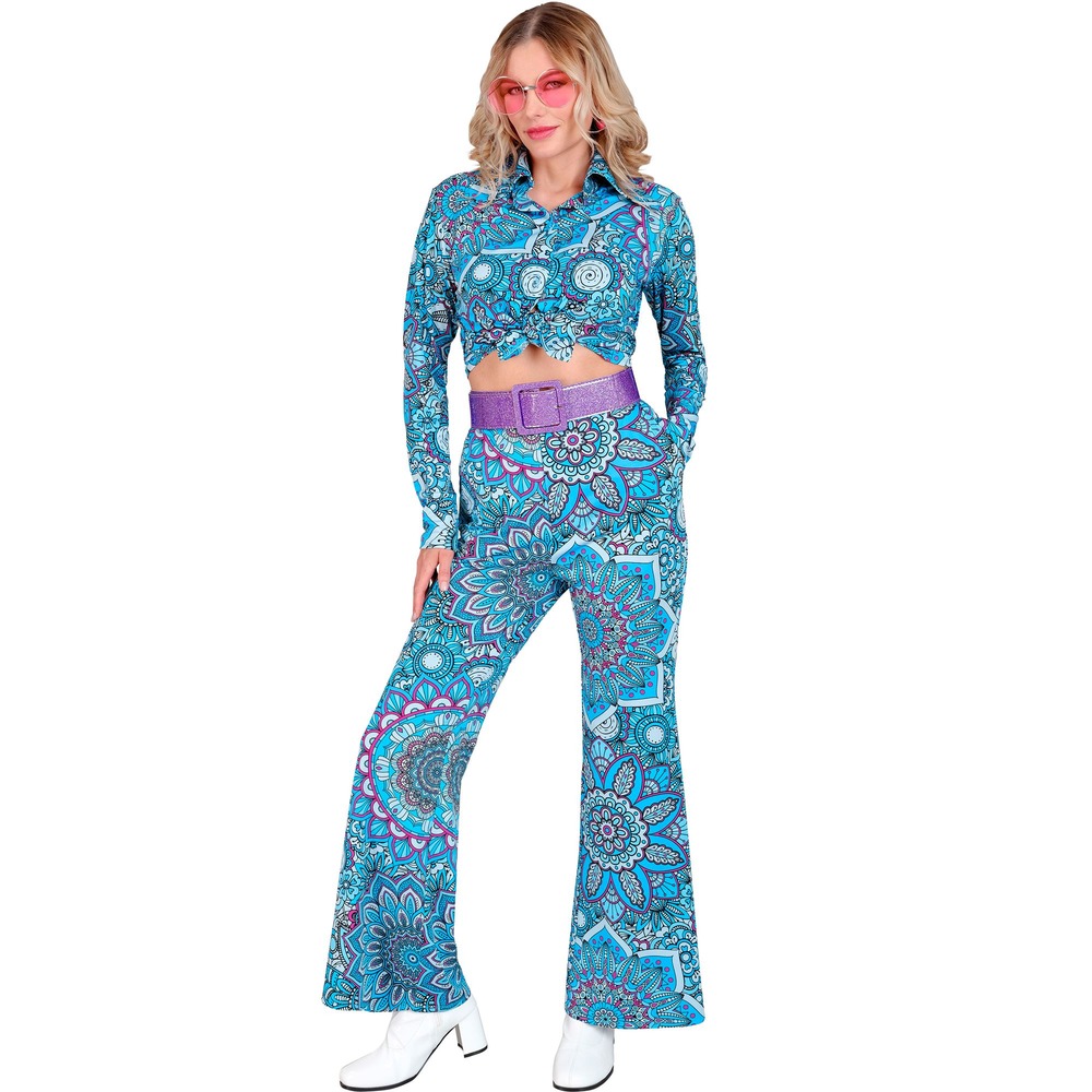 Blå Mandala Hippie Bukser | 60'erne Hippie Bukser / Skørt / Shorts - Beklædning - Temashop