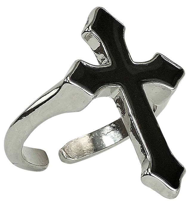 Gotisk Korsring Sort | Gotisk Ringe - Smykker - Temashop