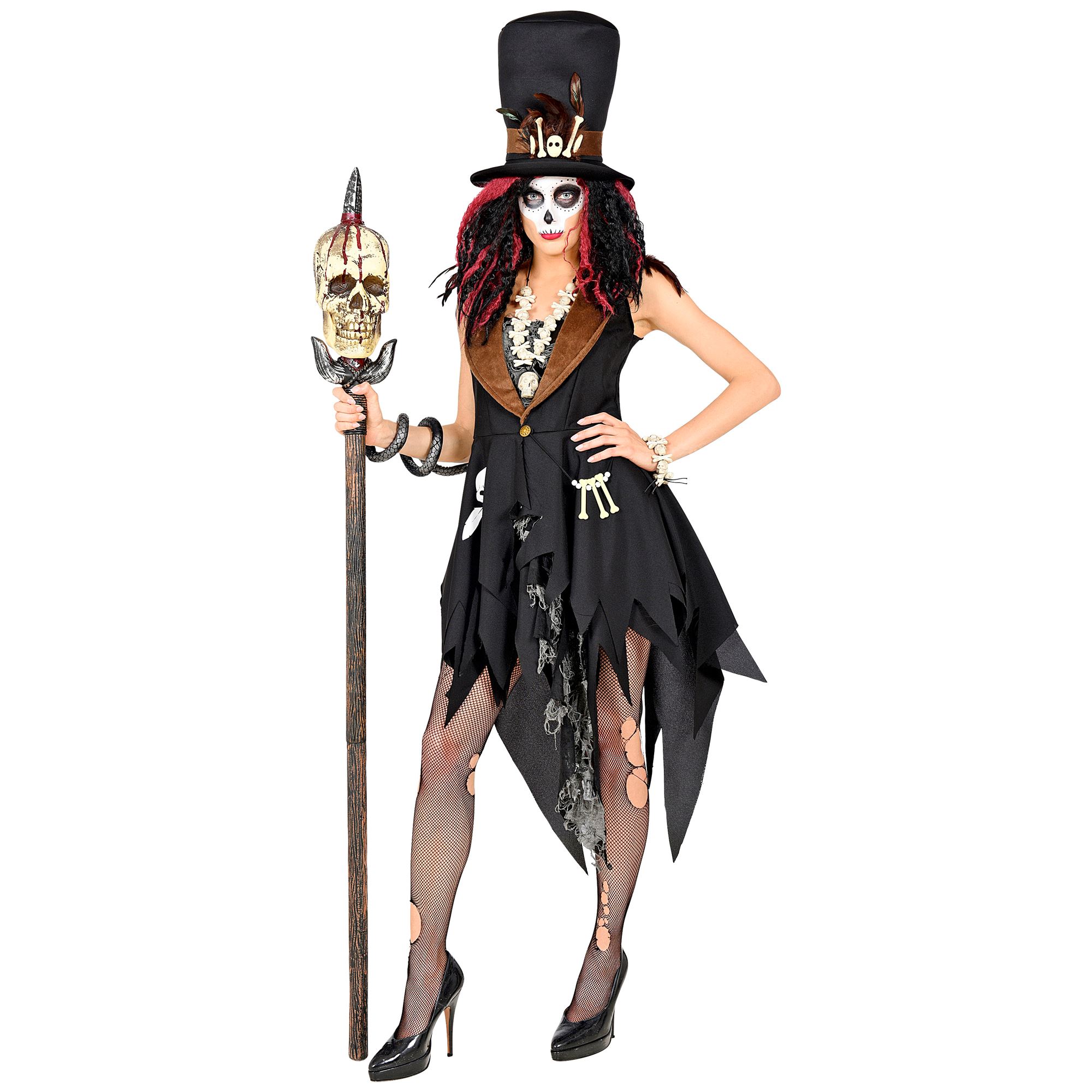 Voodoo Præstinde Kostume - Halloween kostume til voksne i størrelserne XS-XL | Voodoo kostume til kvinder - Temashop