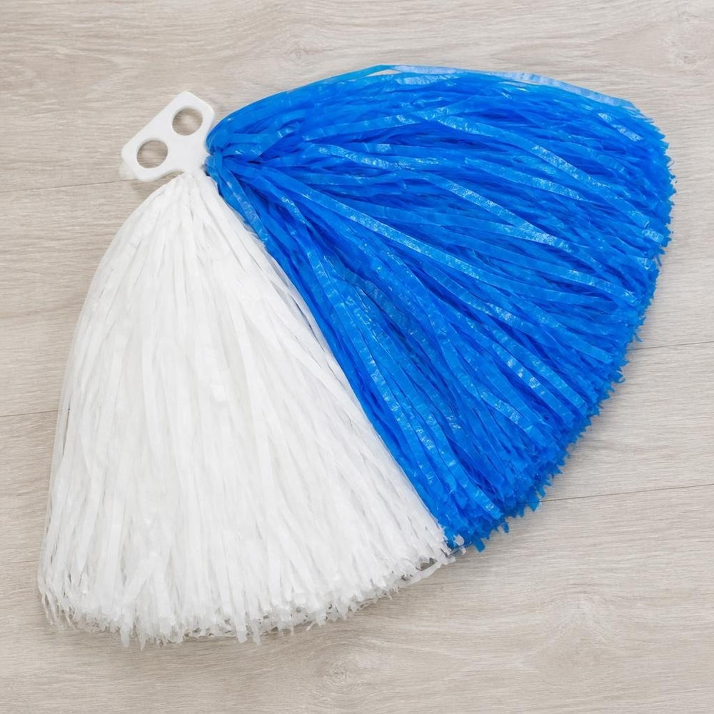 Cheerleader Pom Pom Blå/Hvid | Cheerleader Pompoms - Kropstilbehør - Temashop