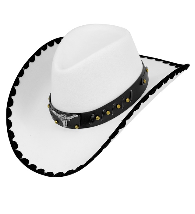 Texas Cowboyhat Hvid | Det vilde vesten Hat / Hue / Hjelm - Hovedtilbehør - Temashop