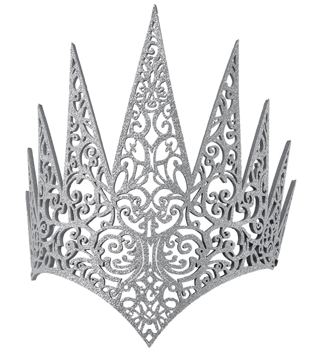 Vinterdronning Krone Sølv | Dronning Partytiara - Festtilbehør - Temashop