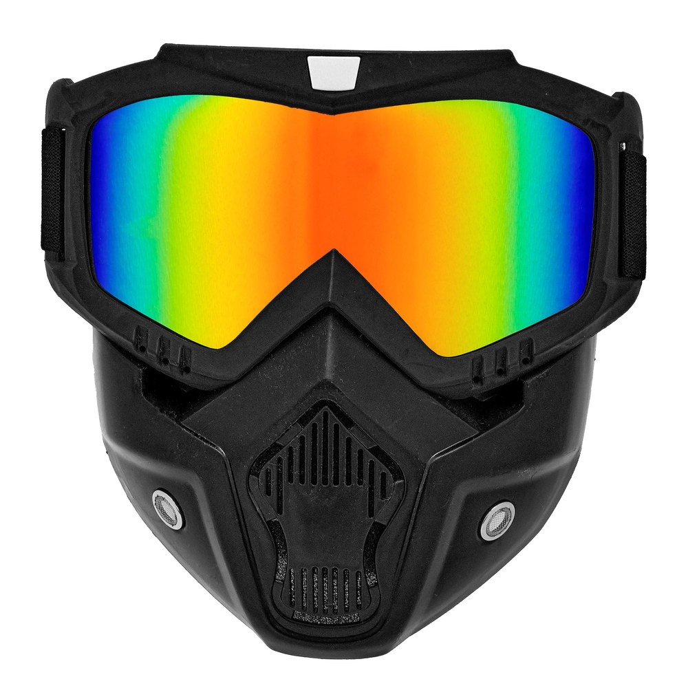 Taktisk Maske Med Regnbue Spejlglas | Militær Maske - Hovedtilbehør - Temashop