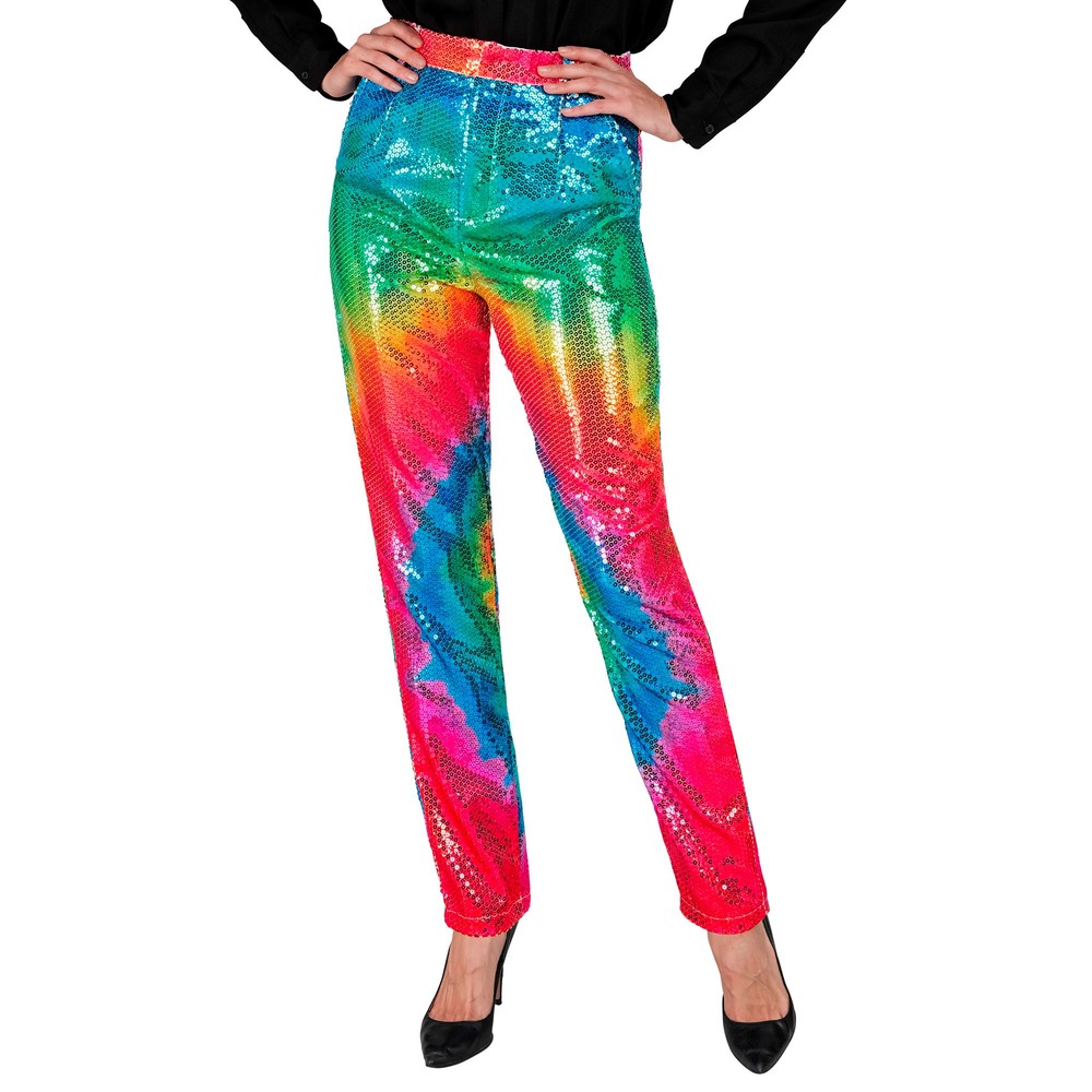 Tie Dye Paillet Bukser Regnbue | Festival kostume til kvinder - Temashop